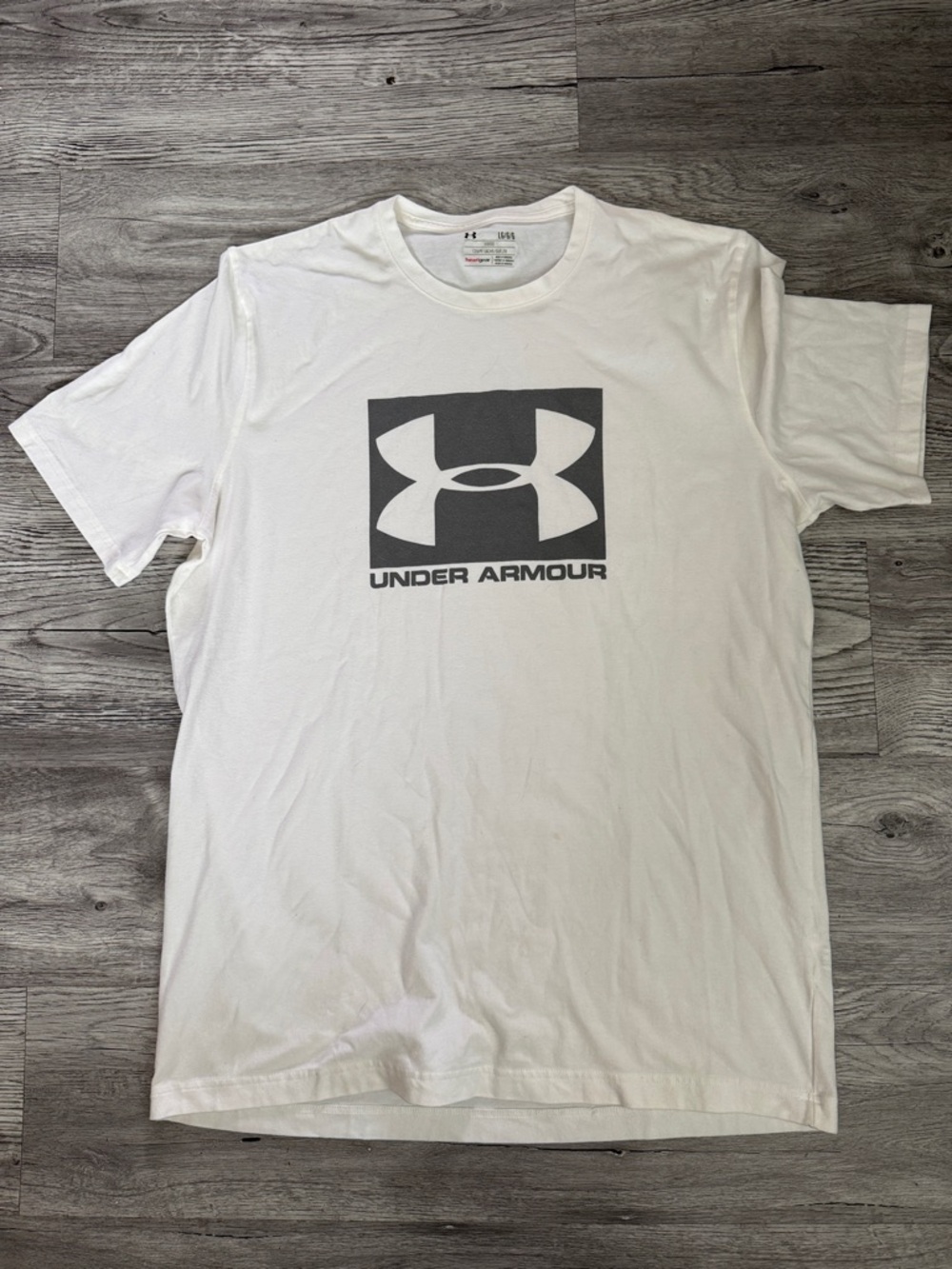 Under Armour White Short Sleeve Tee with Gray Logo